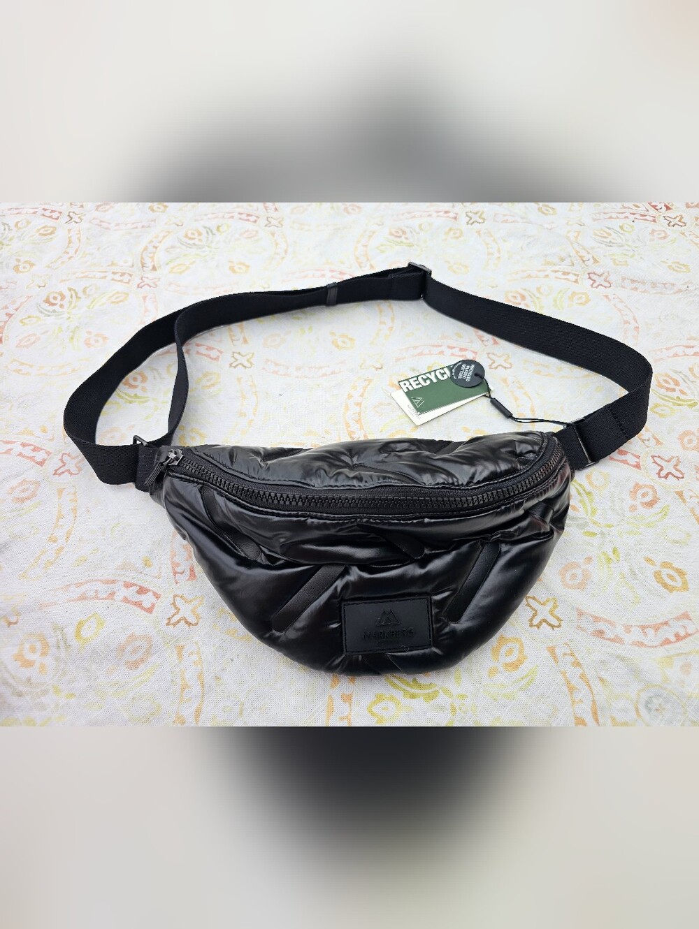 Markberg Denmark Black Puffer Belt Bag Recycled Material Crossbody Sling NWT